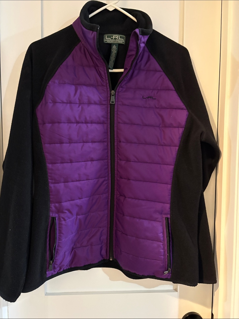 RLX Ralph Lauren Purple & Black Quilted Fleece Jacket